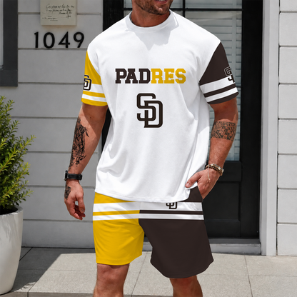 [FLASH SALE] NEW CUSTOMIZED MLB18 SDP SAN DIEGO PADRES UNISEX T-SHIRT & SHORTS SET