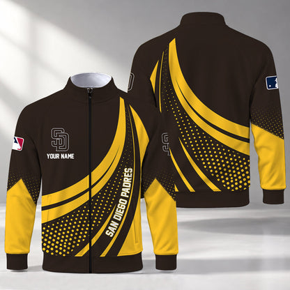 [FLASH SALE] NEW CUSTOMIZED MLB18 SDP SAN DIEGO PADRES STAND COLLAR JACKET