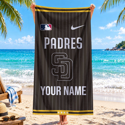 [FLASH SALE] NEW CUSTOMIZED MLB18 SDP SAN DIEGO PADRES BEACH TOWEL
