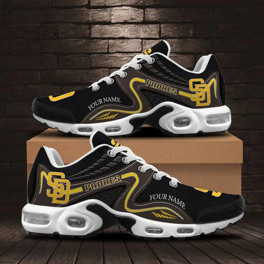 [FLASH SALE] NEW CUSTOMIZED  MLB18 SDP SAN DIEGO PADRES AIR MAX PLUS SNEAKERS