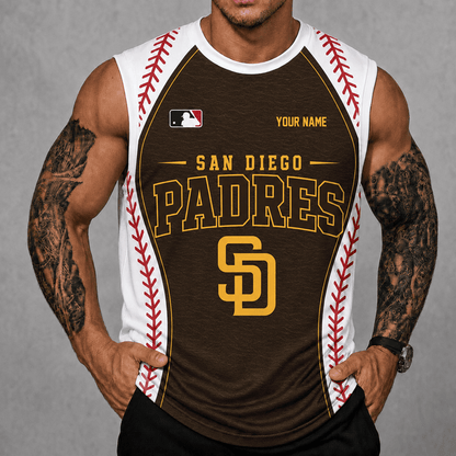 [FLASH SALE] NEW CUSTOMIZED MLB18 SDP SAN DIEGO PADRES TANK TOP & GYM SHIRT