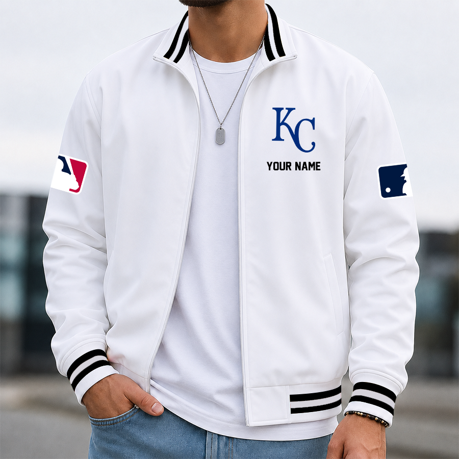 [FLASH SALE] NEW CUSTOMIZED MLB19 KCR KANSAS CITY ROYALS MULTICOLOR MEN'S CASUAL JACKET