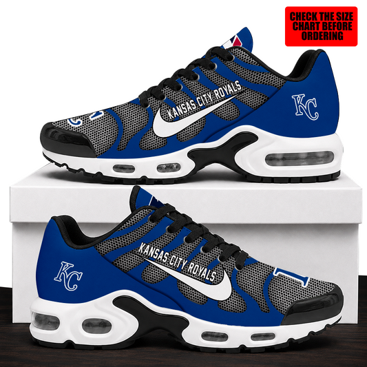 [FLASH SALE] NEW CUSTOMIZED MLB19 KCR KANSAS CITY ROYALS AIR MAX PLUS SNEAKERS