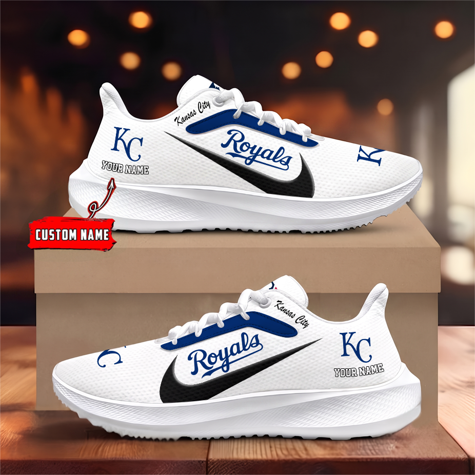 [FLASH SALE] NEW CUSTOMIZED MLB19 KCR KANSAS CITY ROYALS ROAD RUNNING SHOES