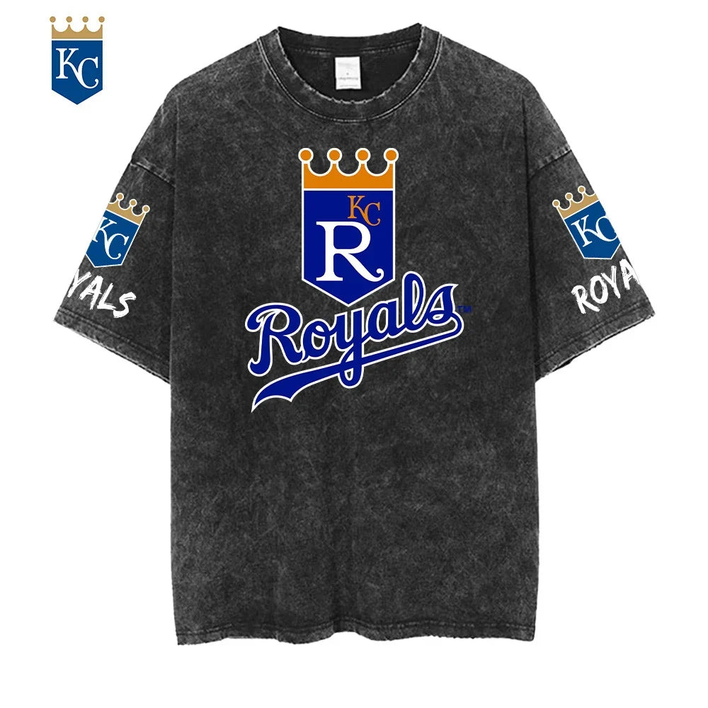 [FLASH SALE] NEW CUSTOMIZED MLB19 KCR KANSAS CITY ROYALS MULTICOLOR WASHED TEE