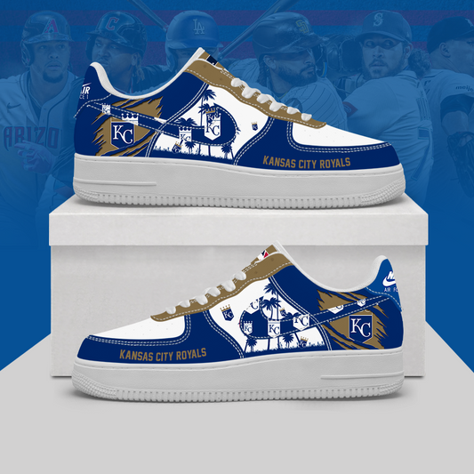 [FLASH SALE] NEW CUSTOMIZED MLB19 KCR KANSAS CITY ROYALS AF1 SHOES