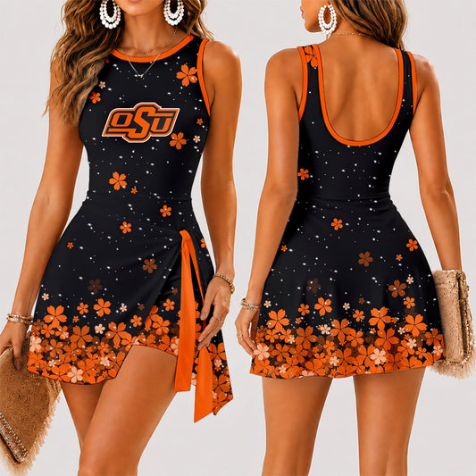 [FAN FAVORITE] NEW CUSTOMIZED NCAA CWS19 OSC OKLAHOMA STATE COWBOYS WOMEN'S SUMMER SKORT DRESS