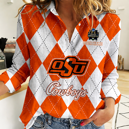 [FLASH SALE] NEW CUSTOMIZED | NCAA CWS19 OSC OS COWBOYS WOMEN CASUAL SHIRT FOR FAN