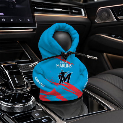 [FLASH SALE] NEW CUSTOMIZED MLB20 MMS MIAMI MARLINS AUTOMOTIVE HOODIE SHIFT KNOB COVER