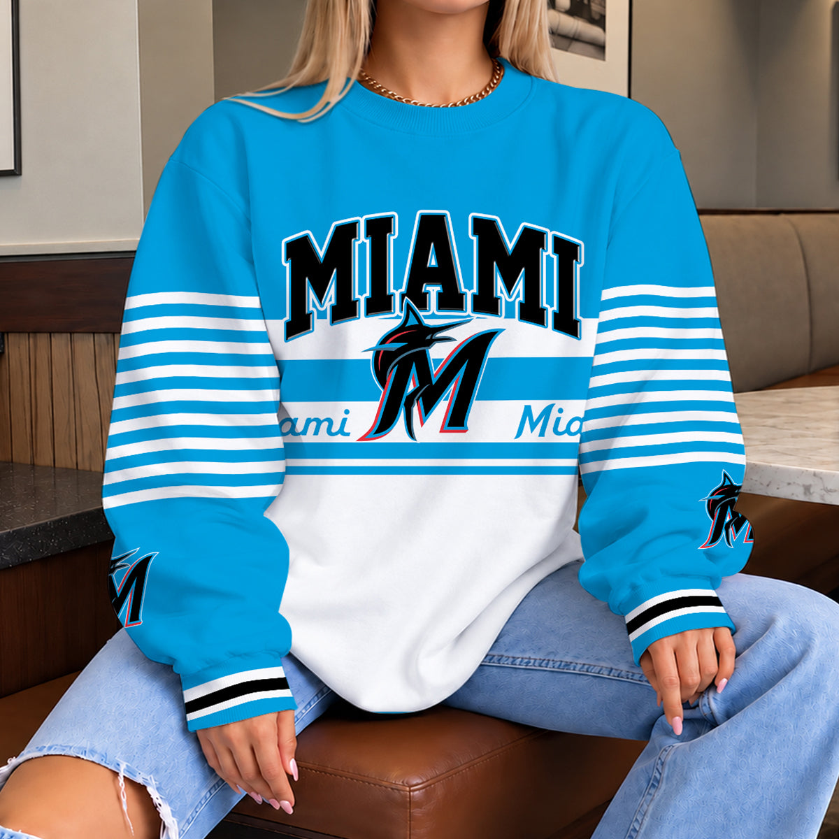 [FLASH SALE] NEW CUSTOMIZED MLB20 MMS THE MARLINS UNISEX SWEATSHIRT
