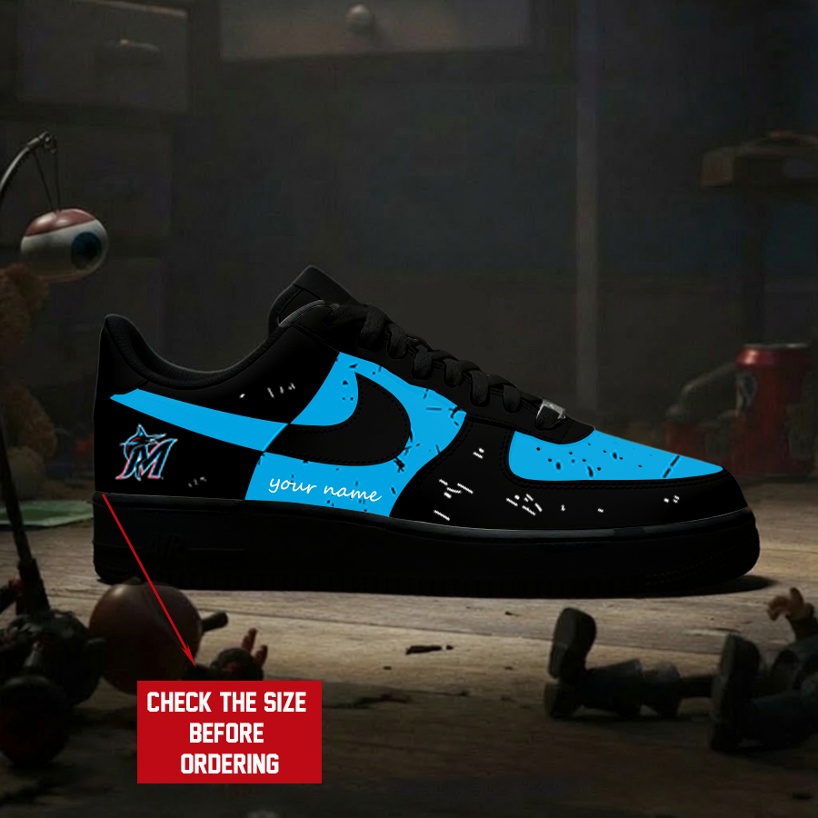 [FLASH SALE] NEW CUSTOMIZED MLB20 MMS MIAMI MARLINS AF1 SHOES