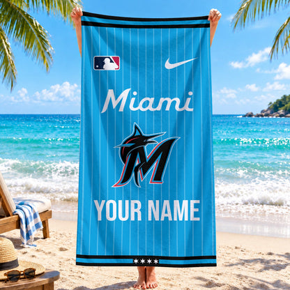 [FLASH SALE] NEW CUSTOMIZED MLB20 MMS MIAMI MARLINS BEACH TOWEL
