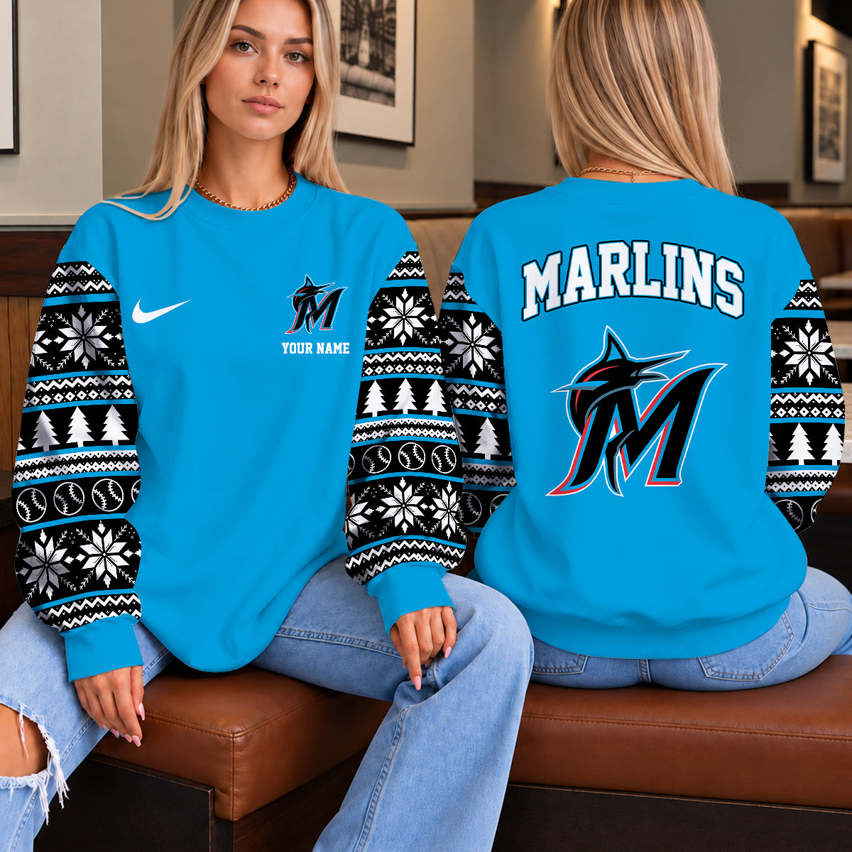 [FLASH SALE] NEW CUSTOMIZED MLB20 MMS THE MARLINS UNISEX SWEATSHIRT