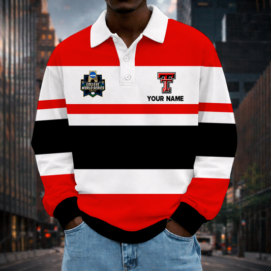 [FLASH SALE] NEW CUSTOMIZED NCAA CWS20 TRR TEXAS TECH RED RAIDERS UNISEX LONG SLEEVE POLO