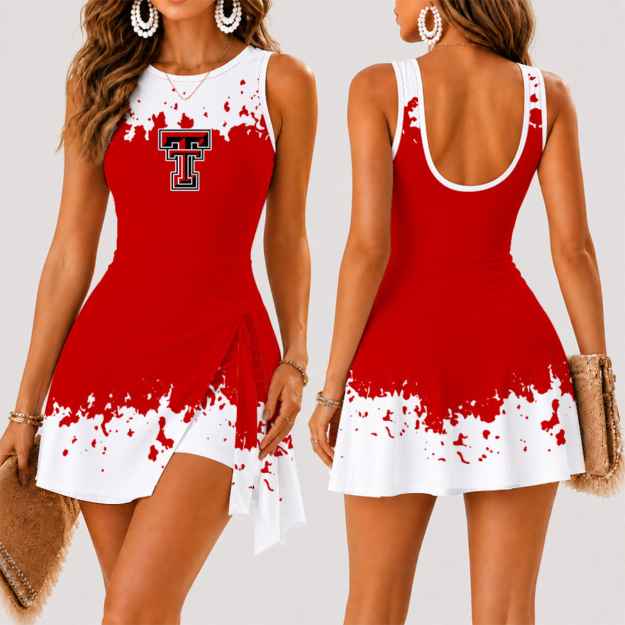 [FAN FAVORITE] NEW CUSTOMIZED NCAA CWS20 TRR TEXAS TECH RED RAIDERS WOMEN'S SUMMER SKORT DRESS