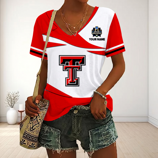 [FLASH SALE] NEW CUSTOMIZED | NCAA CWS20 TRR TR RAIDER V-NECK FEMALE SHIRT