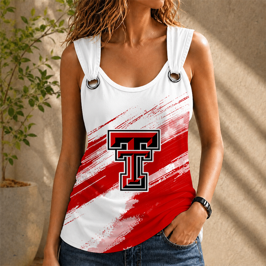[FAN FAVORITE] NEW CUSTOMIZED NCAA CWS20 TRR TEXAS TECH RED RAIDERS O-RING SHOULDER TANK TOP
