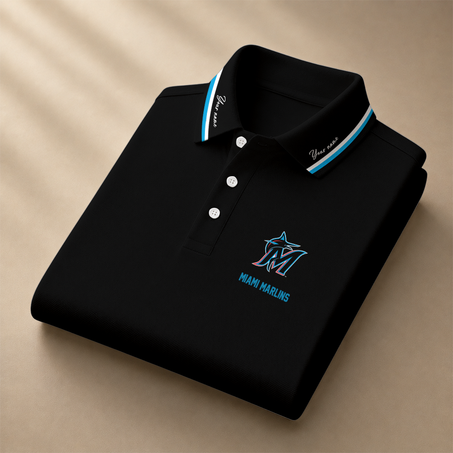 [FLASH SALE] NEW CUSTOMIZED MLB20 MMS MIAMI MARLINS POLO SHIRT