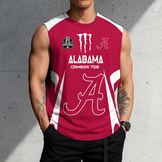 [FLASH SALE] NEW CUSTOMIZED | NCAA CWS21 ABC AB CRIMSON TIDE MEN'S GYM SHIRT