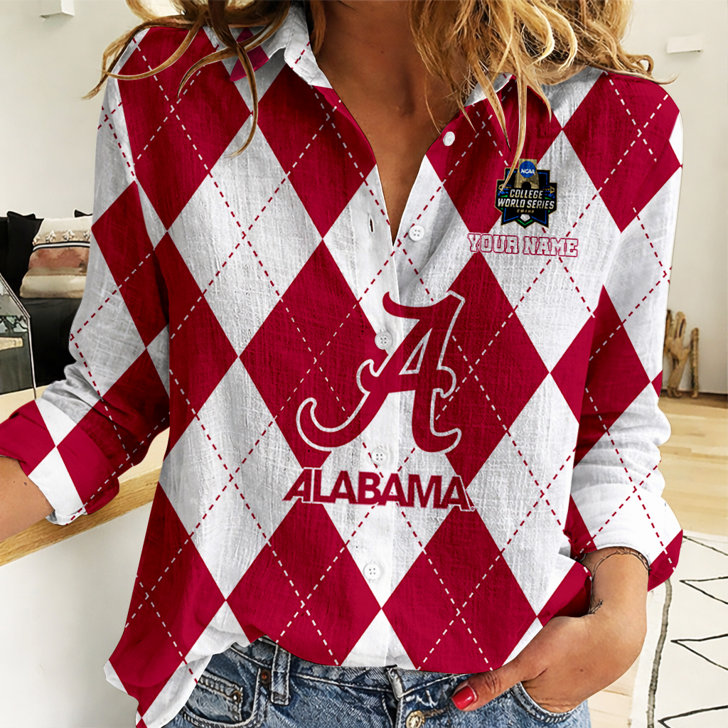 [FLASH SALE] NEW CUSTOMIZED | NCAA CWS21 ABC AB CRIMSON TIDE WOMEN CASUAL SHIRT FOR FAN