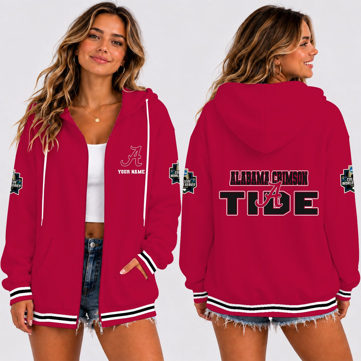 [FAN FAVORITE] NEW CUSTOMIZED NCAA CWS21 ABC ALABAMA CRIMSON TIDE T-SHIRT, HOODIE, ZIP HOODIE