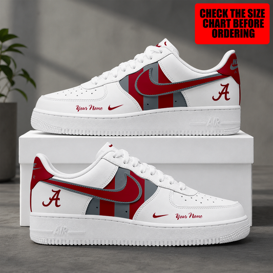 [FAN FAVORITE] NEW CUSTOMIZED NCAA CWS21 ABC ALABAMA CRIMSON TIDE AF1 SHOES