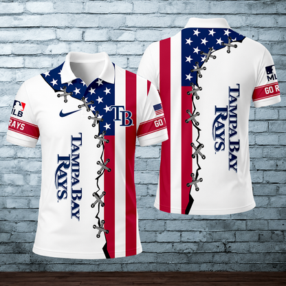 [FLASH SALE] NEW CUSTOMIZED MLB21 TBR TAMPA BAY RAYS POLO SHIRT