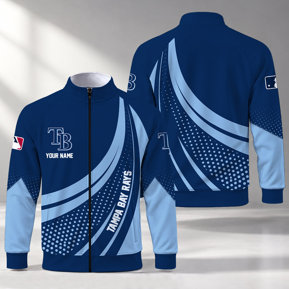 [FLASH SALE] NEW CUSTOMIZED MLB21 TBR TAMPA BAY RAYS STAND COLLAR JACKET