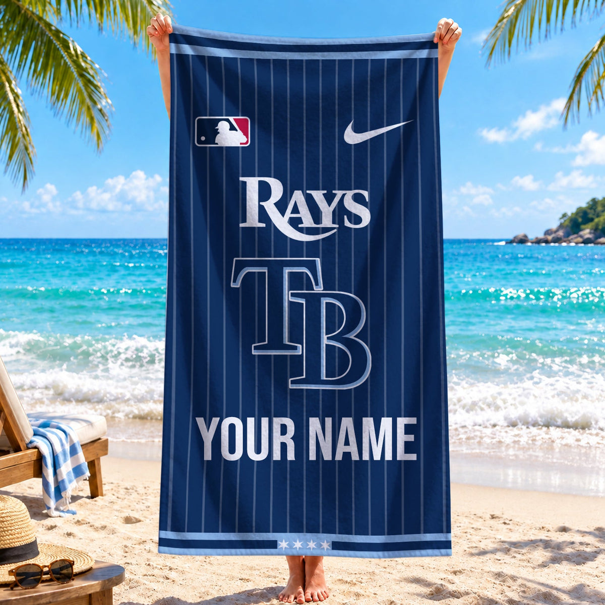 [FLASH SALE] NEW CUSTOMIZED MLB21 TBR TAMPA BAY RAYS BEACH TOWEL