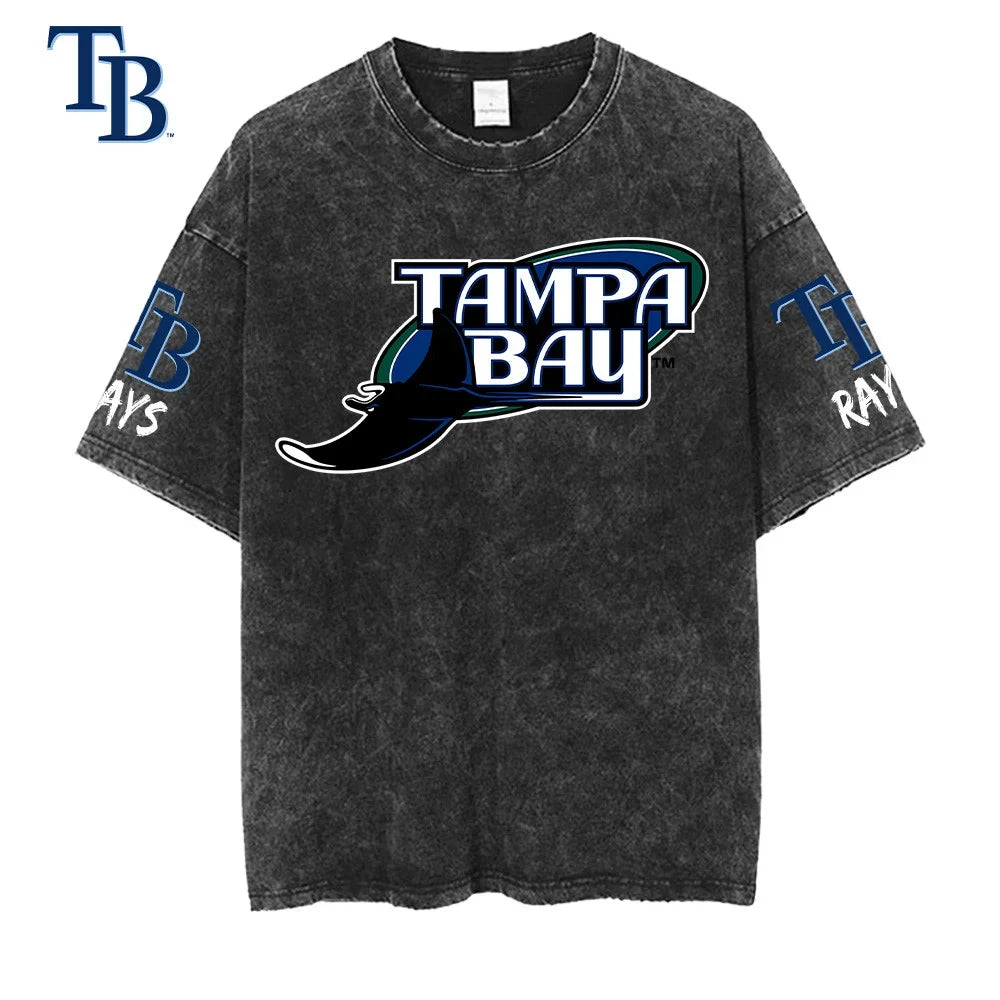 [FLASH SALE] NEW CUSTOMIZED MLB21 TBR TAMPA BAY RAYS MULTICOLOR WASHED TEE