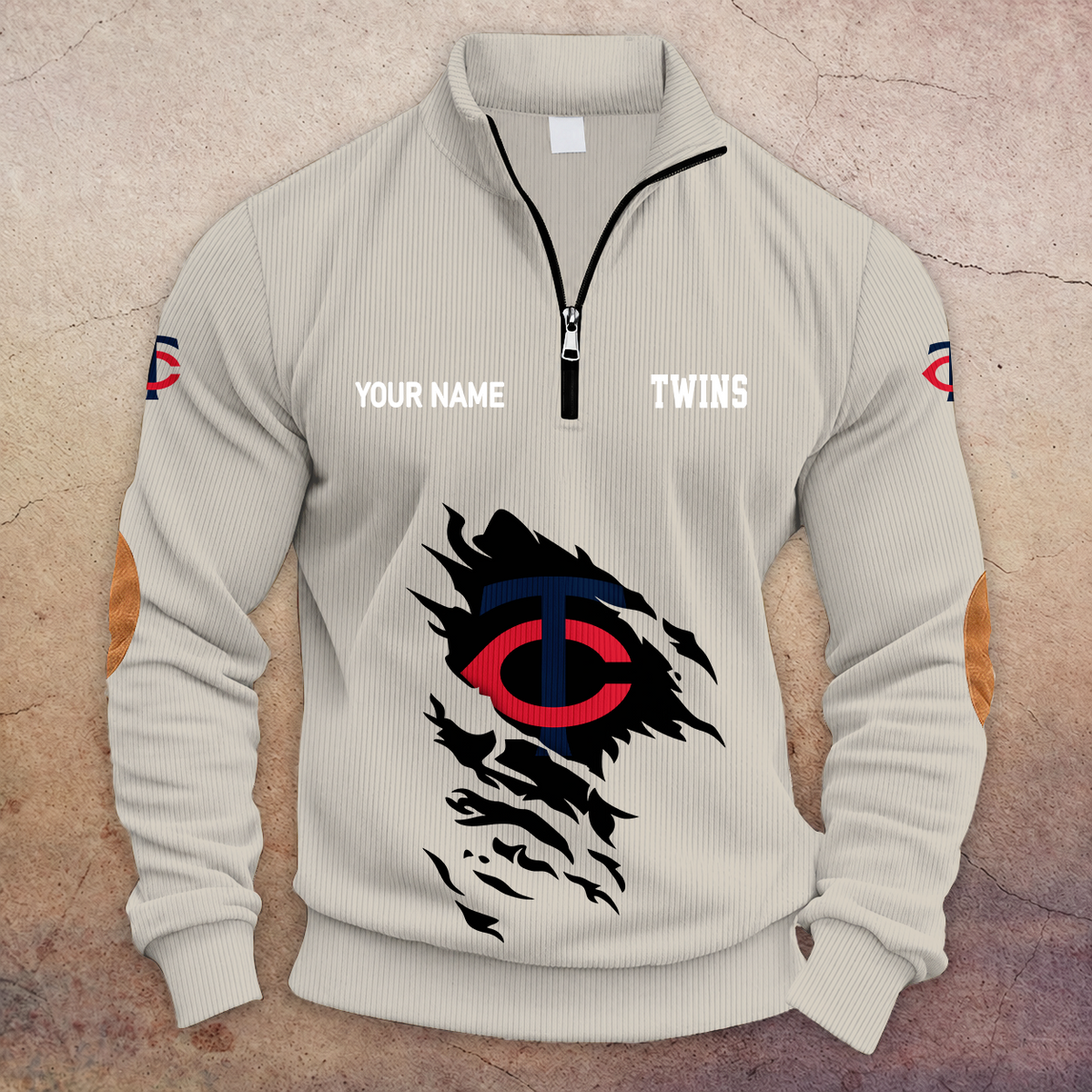 [FLASH SALE] NEW CUSTOMIZED MLB22 MTS MINNESOTA TWINS MULTICOLOR STRIPED QUATER ZIP SWEATSHIRT