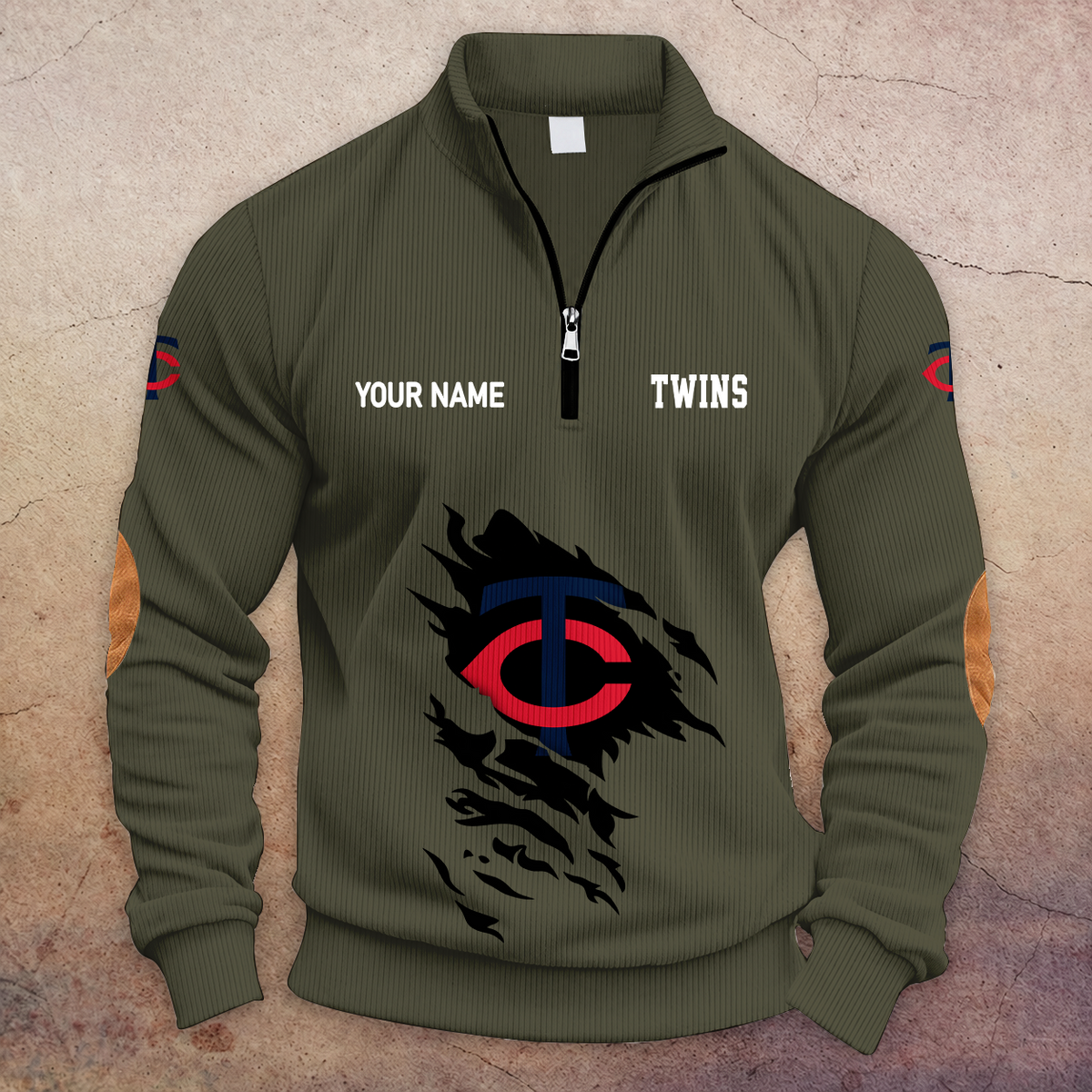 [FLASH SALE] NEW CUSTOMIZED MLB22 MTS MINNESOTA TWINS MULTICOLOR STRIPED QUATER ZIP SWEATSHIRT