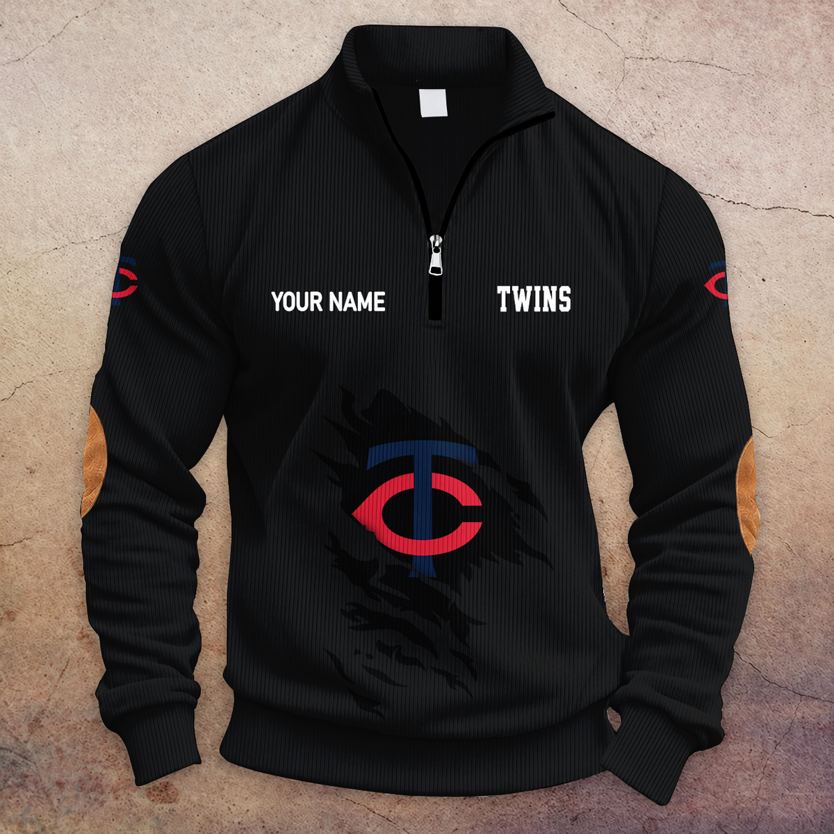 [FLASH SALE] NEW CUSTOMIZED MLB22 MTS MINNESOTA TWINS MULTICOLOR STRIPED QUATER ZIP SWEATSHIRT