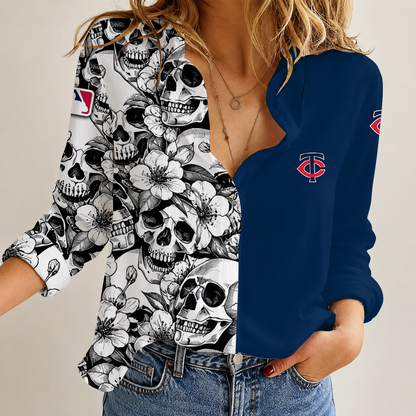 [FLASH SALE] NEW CUSTOMIZED MLB22 MTS MINNESOTA TWINS WOMEN'S CASUAL SHIRT