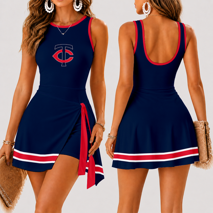 [FLASH SALE] NEW CUSTOMIZED MLB22 MTS MINNESOTA TWINS WOMEN'S SUMMER SKORT DRESS