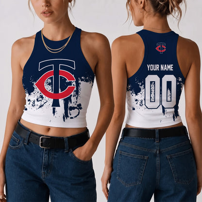 [FLASH SALE] NEW CUSTOMIZED MLB22 MTS THE TWINS WOMEN'S CROP TOP
