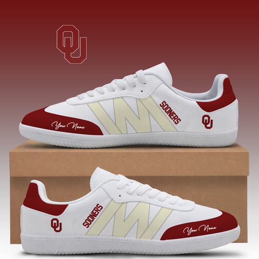 [FAN FAVORITE] NEW CUSTOMIZED NCAA CWS22 OUS OKLAHOMA SOONERS CLASSIC SNEAKERS