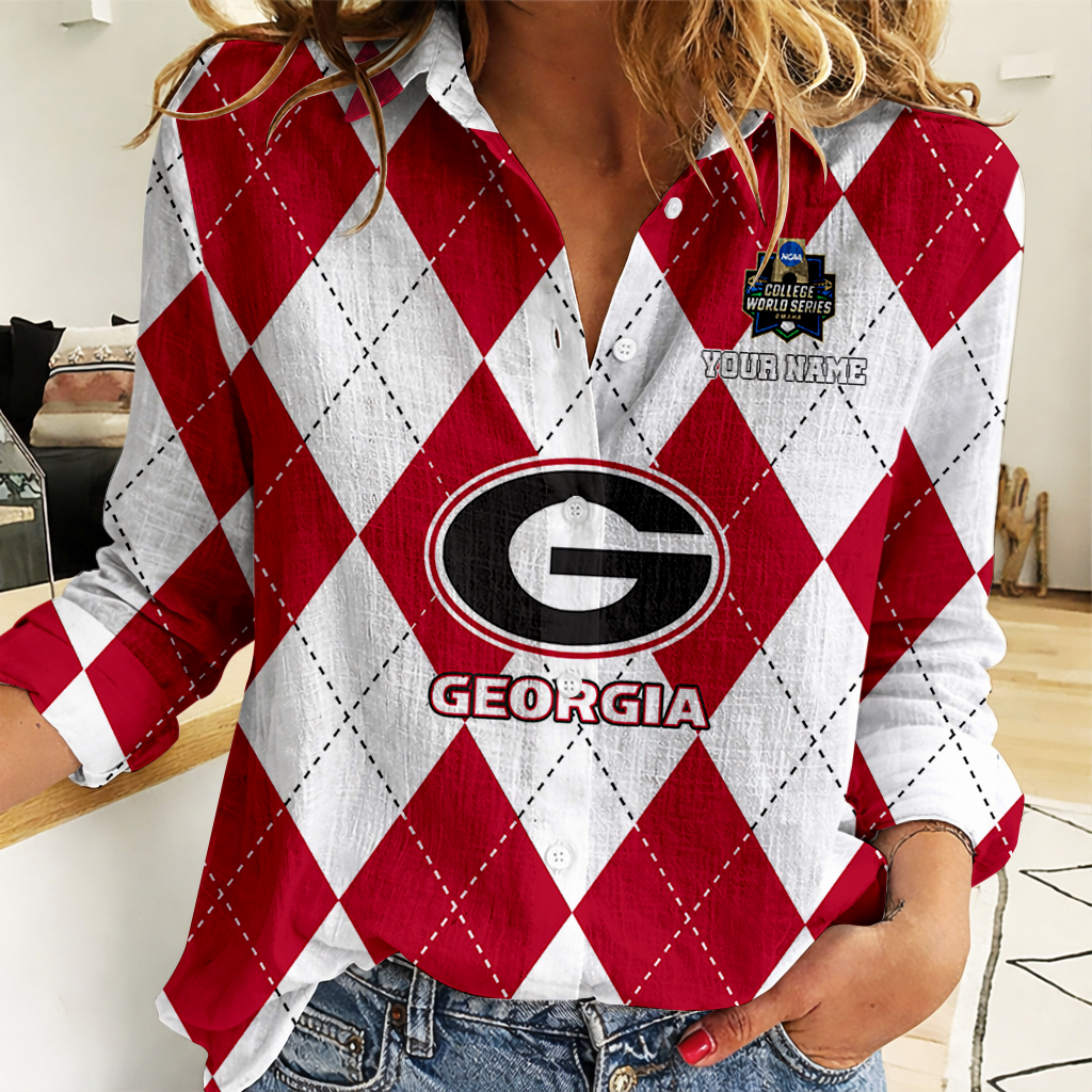 [FLASH SALE] NEW CUSTOMIZED | NCAA CWS23 GEB GE BULLGOGS WOMEN CASUAL SHIRT FOR FAN