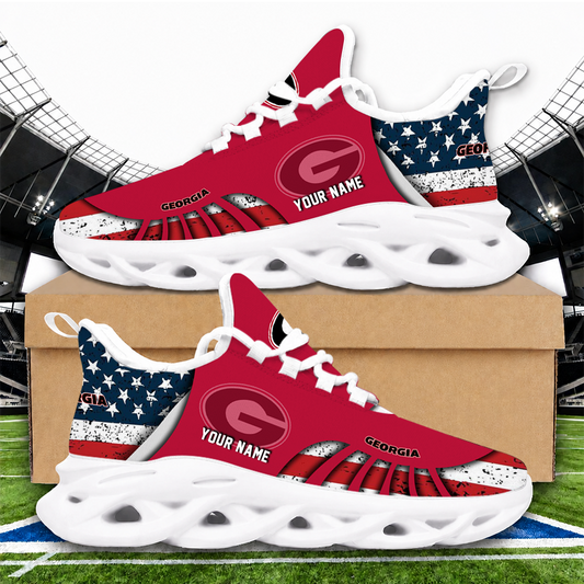 [FAN FAVORITE] NEW CUSTOMIZED NCAA CWS23 GEB GEORGIA BULLDOGS UNISEX CLUNKY SNEAKERS