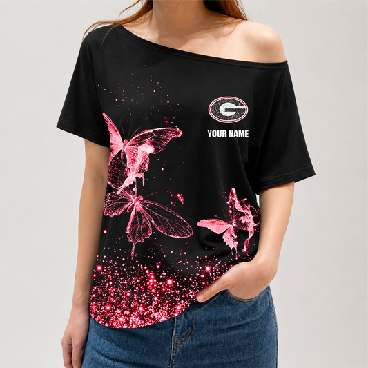 [FAN FAVORITE] NEW CUSTOMIZED NCAA CWS23 GEB GEORGIA BULLDOGS OFF-SHOULDER SHIRT