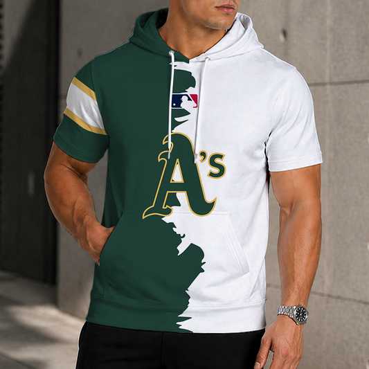 [FLASH SALE] NEW CUSTOMIZED MLB23 OAS OAKLAND ATHLETICS SHORT SLEEVE HOODIE