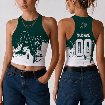 [FLASH SALE] NEW CUSTOMIZED MLB23 OAS THE ATHLETICS WOMEN'S CROP TOP