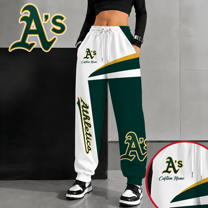 [FLASH SALE] NEW CUSTOMIZED MLB23 OAS OAKLAND ATHLETICS SWEATPANTS