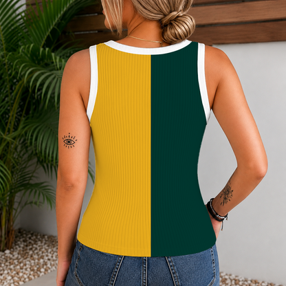[FLASH SALE] NEW CUSTOMIZED MLB23 OAS OAKLAND ATHLETICS WOMEN'S V-NECK TANK TOP