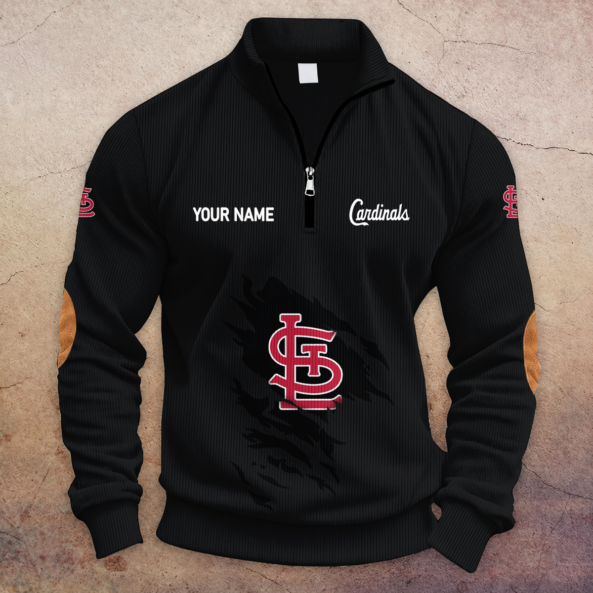 [FLASH SALE] NEW CUSTOMIZED MLB24 SLC ST. LOUIS CARDINALS MULTICOLOR STRIPED QUATER ZIP SWEATSHIRT