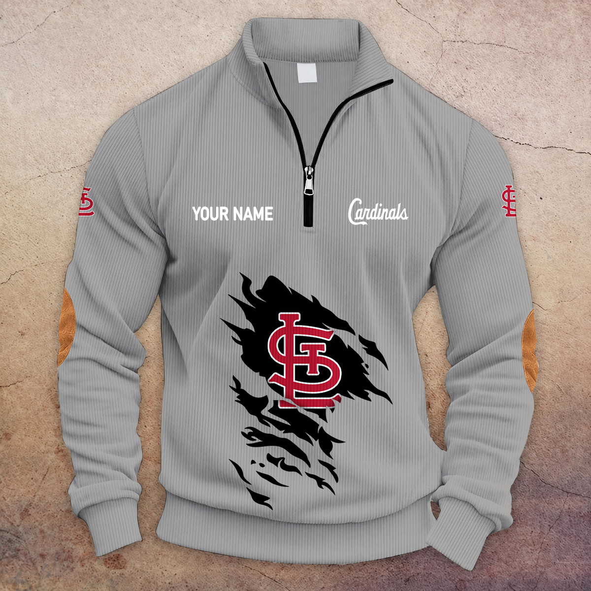 [FLASH SALE] NEW CUSTOMIZED MLB24 SLC ST. LOUIS CARDINALS MULTICOLOR STRIPED QUATER ZIP SWEATSHIRT