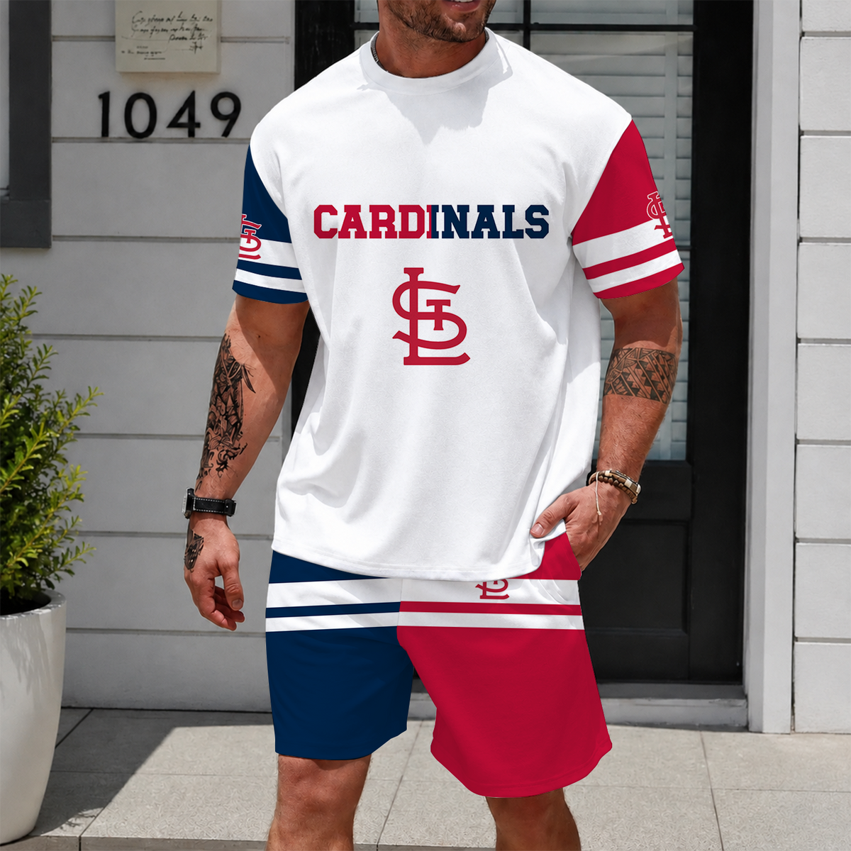 [FLASH SALE] NEW CUSTOMIZED MLB24 SLC ST. LOUIS CARDINALS UNISEX T-SHIRT & SHORTS SET