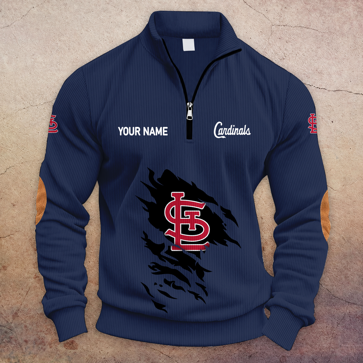 [FLASH SALE] NEW CUSTOMIZED MLB24 SLC ST. LOUIS CARDINALS MULTICOLOR STRIPED QUATER ZIP SWEATSHIRT