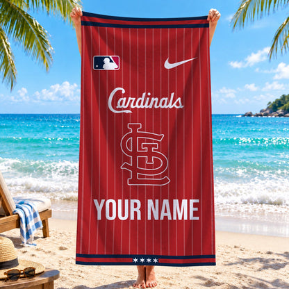 [FLASH SALE] NEW CUSTOMIZED MLB24 SLC ST. LOUIS CARDINALS BEACH TOWEL
