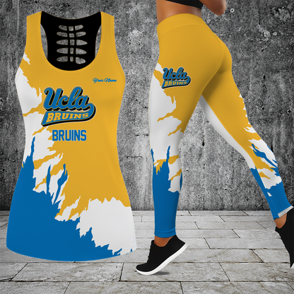 [FAN FAVORITE] NEW CUSTOMIZED NCAA CWS24 UCB UCLA BRUINS HOLLOW TANK TOP & LEGGINGS SET